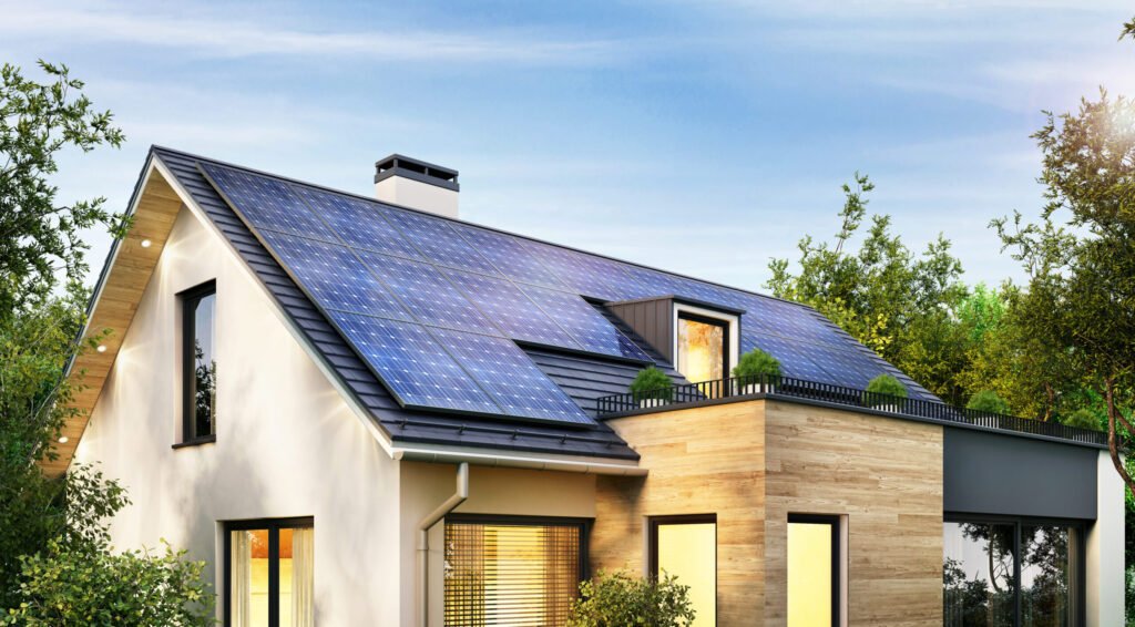 gable roof of a modern house
