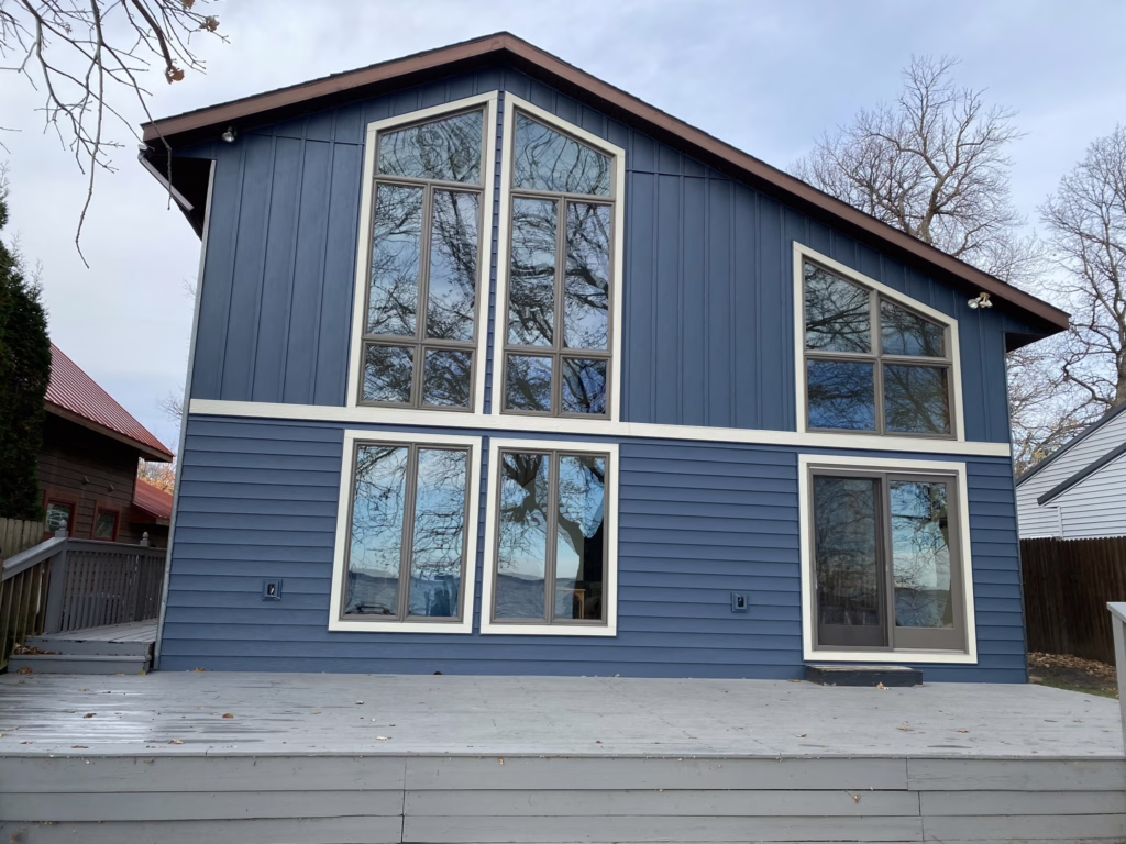 Blue House With New Siding